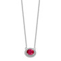 14k White Gold Diamond & Ruby Necklace