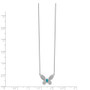 14k White Gold Diamond & Turquoise Butterfly Necklace