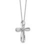 Sterling Silver Rhodium-plated Cross Diamond Necklace