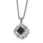 Sterling Silver Rhod Plated Black & White Diamond Pendant Necklace