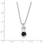 Sterling Silver Rhod Plated Black Diamond Love Knot Pendant Necklace