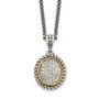 Sterling Silver w/14k Antiqued Diamond Necklace