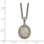 Sterling Silver w/14k Antiqued Diamond Necklace