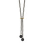 Sterling Silver w/14k Onyx & Diamond Lariat Necklace