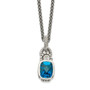 Sterling Silver London Blue Topaz & Diamond Necklace