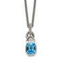 Sterling Silver Sky Blue Topaz & Diamond Necklace