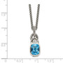 Sterling Silver Sky Blue Topaz & Diamond Necklace