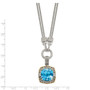 Sterling Silver w/14k Sky Blue Topaz & Diamond Necklace