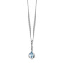 SS White Ice Blue Topaz and .01 ct Diamond Necklace