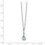 SS White Ice Blue Topaz and .01 ct Diamond Necklace