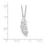 SS White Ice Diamond Feather 18in w/2in EXT Necklace