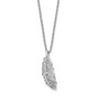 SS White Ice Diamond Feather 18in w/2in EXT Necklace