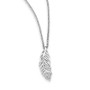 SS White Ice Diamond Feather 18in w/2in EXT Necklace
