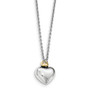 SS White Ice Diamond Gold-Tone Double Heart 18in w/2in ext. Necklace