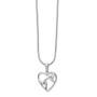 SS White Ice Diamond Bird & Heart Necklace