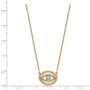 14ky Medium Necklace Diamond Gold Halo Evil Eye