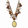 Copper-tone Multicolor Acrylic Beads & MOP 16in w/ext Necklace