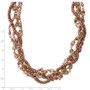 Copper-tone Multicolor Acrylic Beads 16in w/ext Twisted Necklace