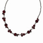Silver-tone Red Crystal 16in w/3in ext Necklace