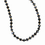 Black-plated Black & Brown Glass Beads 16in w/ext Necklace