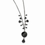 Black-plated Black Glass Beads 16in w/ext Necklace