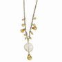 Gold-tone Light Colorado Champagne Glass Beads 16in w/Ext Necklace