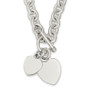 Sterling Silver Engraveable Heart Disc on Fancy Link Toggle Necklace