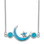 Sterling Silver Rhodium-plated Imitation Opal Moon & Star Necklace