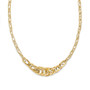 14k Yellow Gold Textured Fancy Link 18 inch Necklace