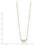 14k w/Rhodium Diamond-cut Heart & Arrow Necklace