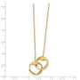 14k Polished Double Interlocking Heart I Love You with 1 inch ext. Necklace