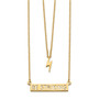 14k Two-Strand Polished Lightning & Be Striking Bar Necklace