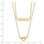 14k Two-Strand Polished Heart & You+ME Bar Necklace