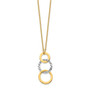 14k Two-tone Polished & Textured 3-Circle Necklace