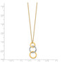 14k Two-tone Polished & Textured 3-Circle Necklace