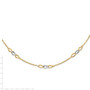 14K Two-tone Polished w/ .25 in ext. Fancy Link Necklace