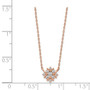 14K Rose Gold Fancy CZ w/1in ext. Necklace