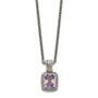 Sterling Silver w/14k Antiqued Amethyst Necklace