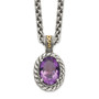 Sterling Silver w/14k Antiqued Amethyst Necklace