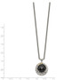 Sterling Silver w/14k Antiqued Onyx Necklace
