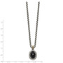 Sterling Silver w/14k Antiqued Onyx Necklace