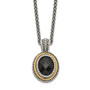Sterling Silver w/14k Black Onyx Necklace