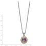 Sterling Silver w/ 14K Accent Antiqued Amethyst Necklace