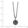Sterling Silver w/ 14K Accent London Blue Topaz Necklace