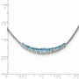 Sterling Silver Rhodium-plated Blue Topaz Pendant w/Necklace