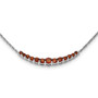 Sterling Silver Rhodium-plated Garnet Pendant w/Necklace