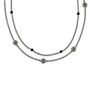 Stainless Steel Polished Black Onyx w/2in ext. Layered Necklace