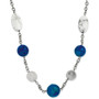 Stainless Steel Blue Jade, Green Agate & Howlite 26 w/ext Necklace