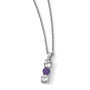 Sterling Silver Survivor Clear & Purple Swarovski Topaz Courage Necklace