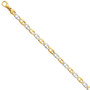 14K Two-tone 6.5mm Hand-polished Fancy Link Chain